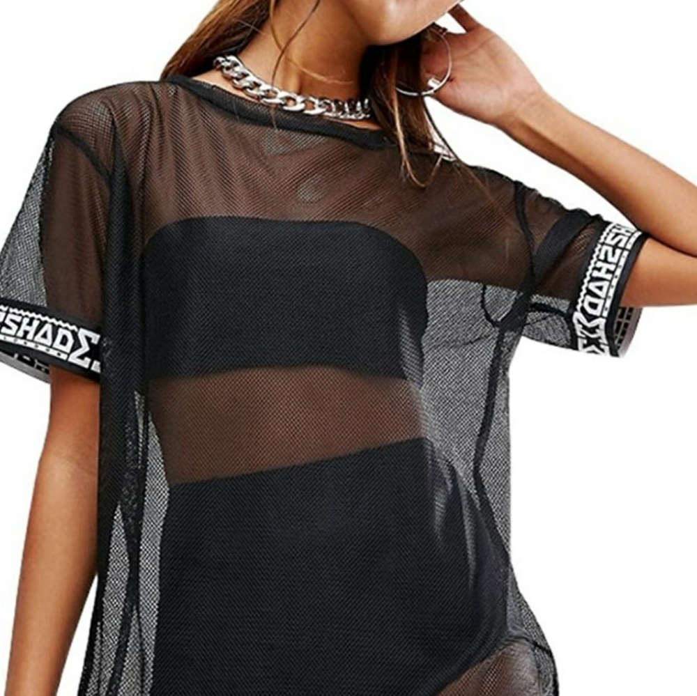 NEW: RELAXED FIT MESH T-SHIRT DRESS